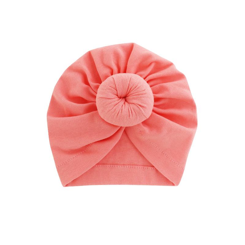 Infant Turban Baby Hat Solid Cotton Headwraps for Newborn Baby Girl Boy Cap Kids Donut Knot Beanies Bonnet Hair Accessories