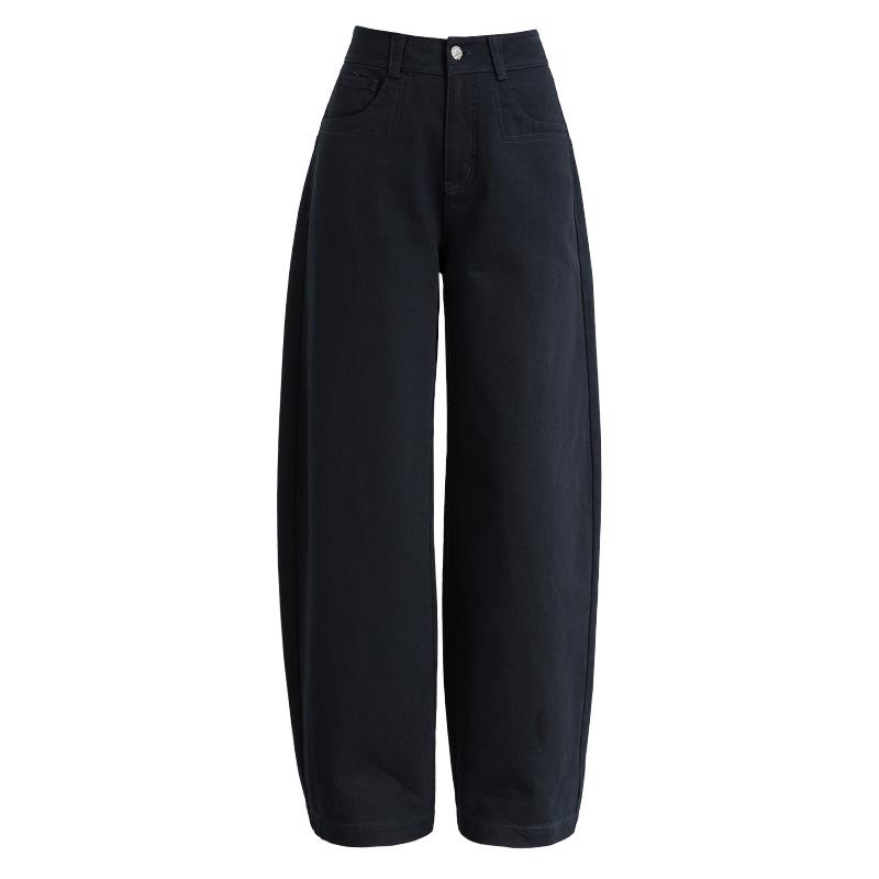 Xin Ge Women s High Waist Wide Leg Jeans: Red American Style, Loose, Slimming, Floor-Length for Spring 29 темно-синий