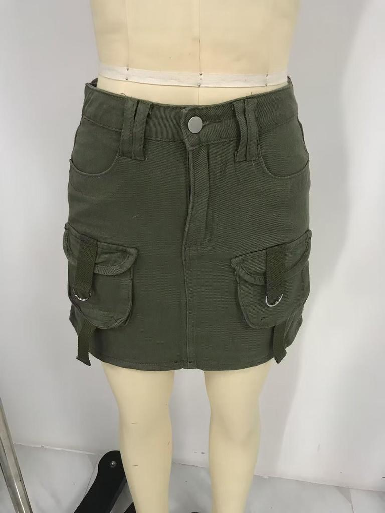 European & American Style Low-Waist Slim Hip Skirt - Autumn Solid Color