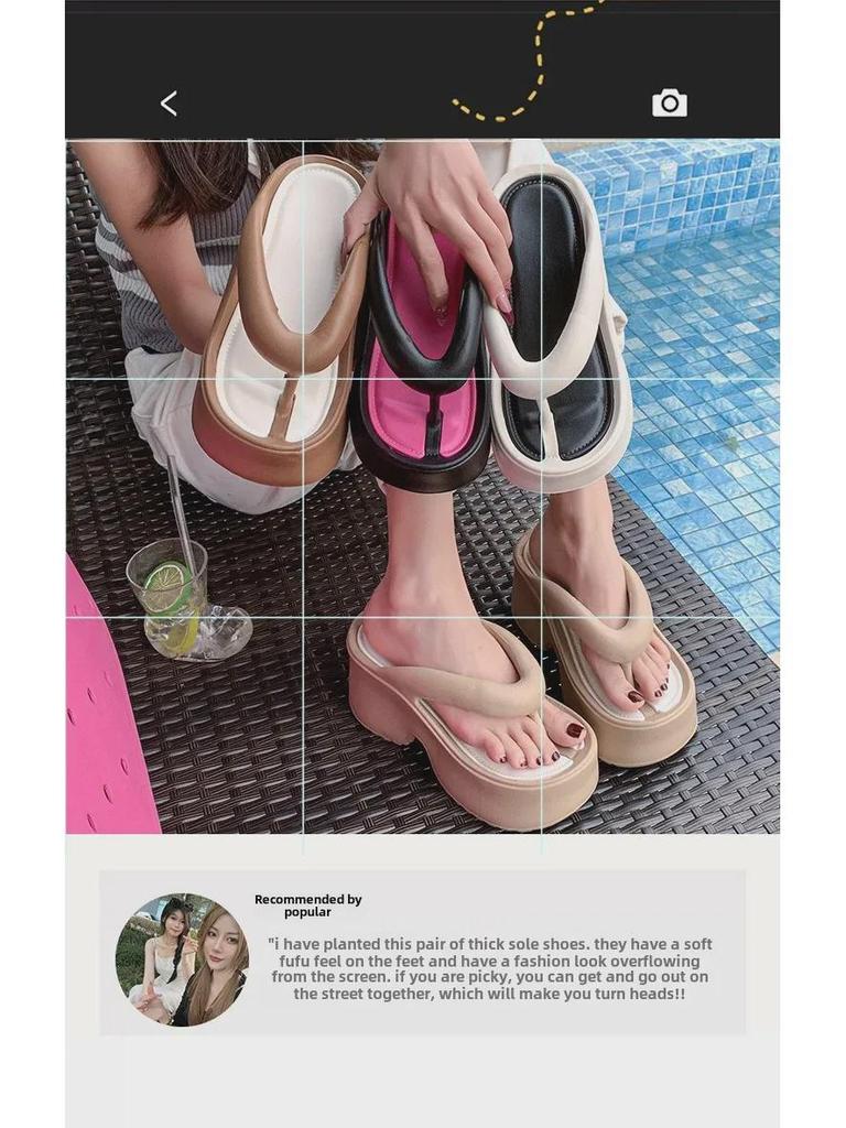 2025 EVA-Flip-Flops mit dicker Sohle für Damen: Rutschfeste, höhenverstärkende Sommer-Mode-Plateauschuhe