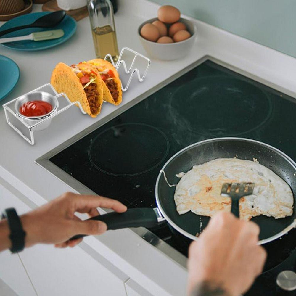

Stainless Steel Taco Holder Stand Wave Shaped Taco Shell Stand Restaurant