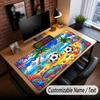 Soccer Theme Custom Mouse Pad Personalized With Name Text Customized Desk Mat For Office Home Decor