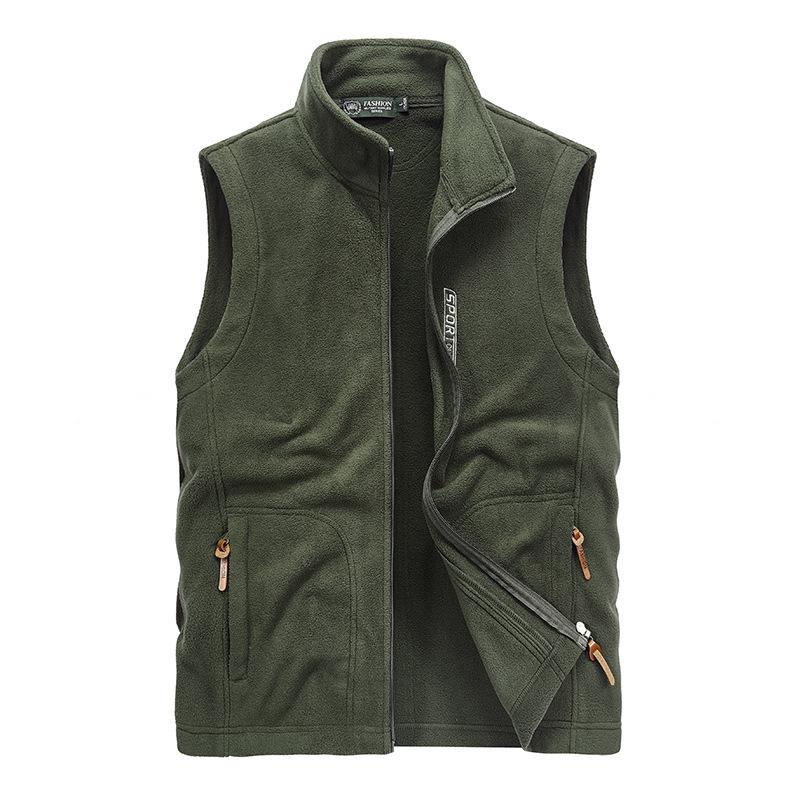 Vest, Sleeveless Vest, Windproof Fleece, Thickened Stand-Up Collar Fleece, Vest, Thermal Fleece Vest, Plus Autumn And Winter Hair.