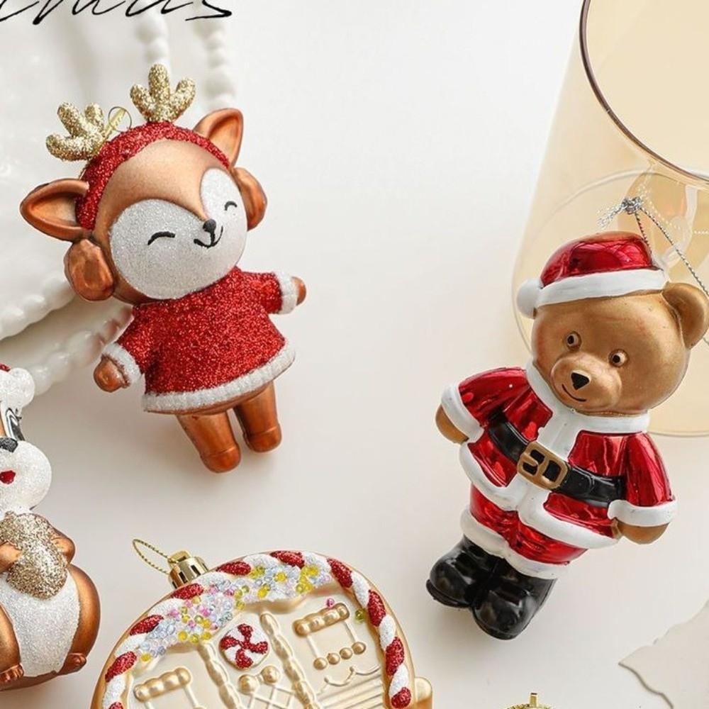 Gold Little Bear Squirrel Ornament Shimmering Festive Plastic Ornament  Home Decor