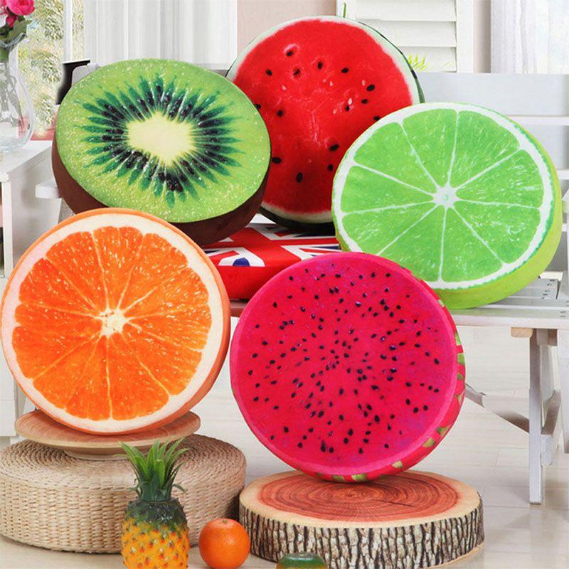 Adorable 16" Round Fruit Sofa Throw Pillow For Living Room Or Bedroom