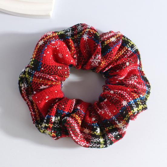 1/3/6Pcs Christmas Hair Ties Red White Velvet Hair Scrunchies Elastic Hair Band Ponytail Holder Glitter Sequins Snowflakes Hair Ropes