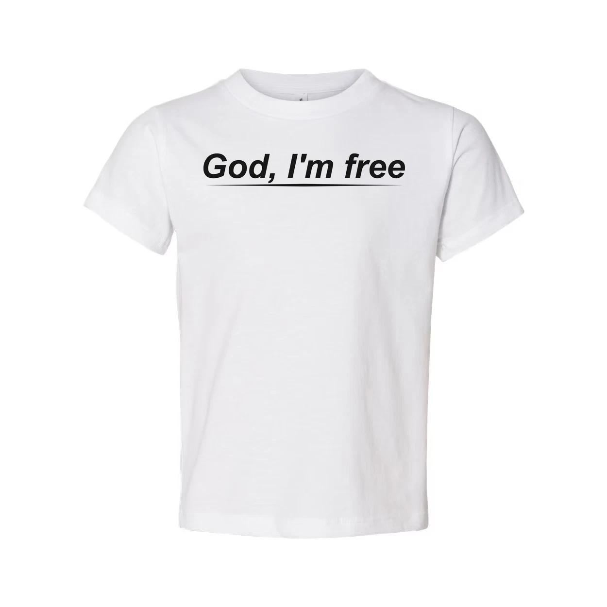 

Christian Unisex Graphic T Shirt Featuring God, I m Free Slogan For Everyday Wea 2XL