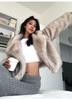 New European and American style lapel collar imitation fur short imitation fox fur coat fashionable and simple women's clothing