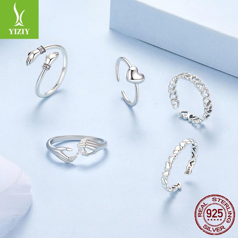 Love Ring, Simple Personality, Exquisite Heart-Shaped Open Ring, Women'S Ring.