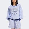 Adidas Originals Vrct Letter Logo Embroidered Loose Fit Crew Neck Long Sleeve Sweatshirt Women Sweatshirt Blue IT4271