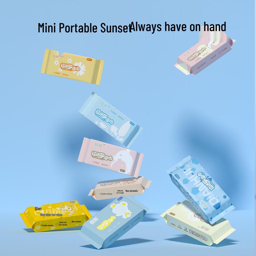 Portable Mini Wet Wipes for Babies & Household - Hand & Mouth Care, Individually Packaged, Sanitary, for Mom & Baby Use
