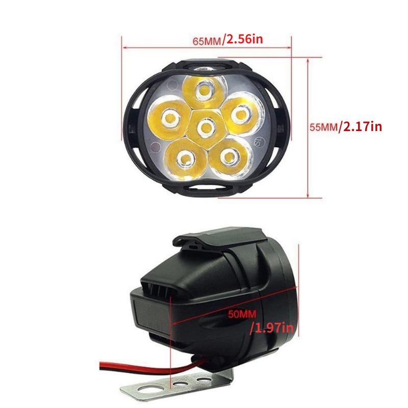 2Pcs 6 LED Auxiliary Headlight for Motorcycle Spotlights High Brightness Vehicle Light Electric Car Lamp Motorcycle Accessories