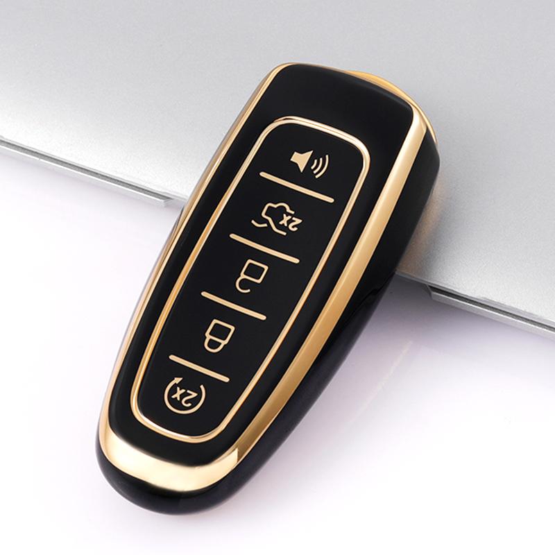 TPU Car Key Case Cover For Ford Edge Explorer Escape Focus Taurus Flex 5Buttons Shell Fob for Lincoln MKS MKT MKX MKZ Navigator