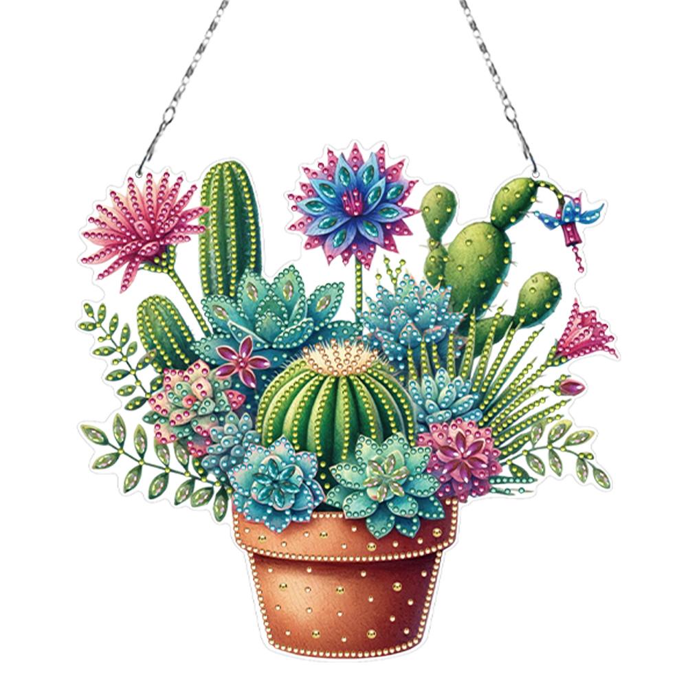 2pcs Acrylic 2D Flat DIY Special Shape Rhinestone Diamond Art Window Pendants Diamond Art Pendant Wall Decor for Home & Windows