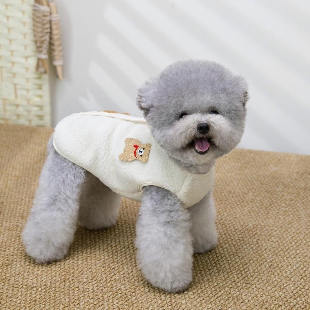 Cute Winter Dog Warm Clothes Fleece-lined Windproof Dog Hiking Jacket Soft Thickened Dog Bodysuit for Small Medium Dog