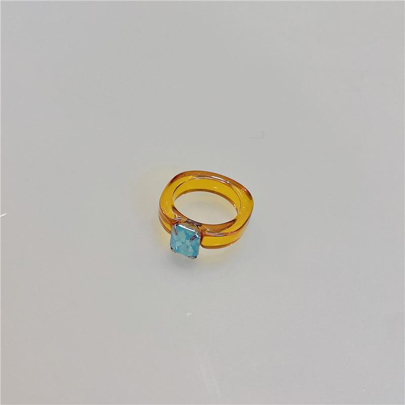 Japanischer & Koreanischer Pastellharz-Acryl-Edelsteinring - Bonbonfarbene Jelly-Textur