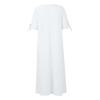 Off Shoulder Summer Maxi Dress for Women with Pockets Round Neck Short Sleeve Long Dress