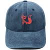 Tegneserie ræv broderet baseballkasket vasket retro dad hat til mænd og kvinder afslappet udendørskasket