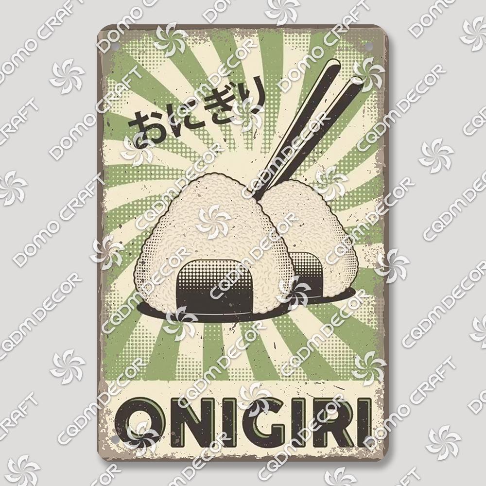 Japanese Drinks Foods Tin Signs, Sweet Shrimp Vintage Poster, Retro Noodles Sushi Metal Plaque, Izakaya Pub Kitchen Wall Decor