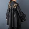 Zwarte lange mouw oversized overhemden & blouses voor blouse Casual losse lente herfst tops dames knoopsluiting shirt
