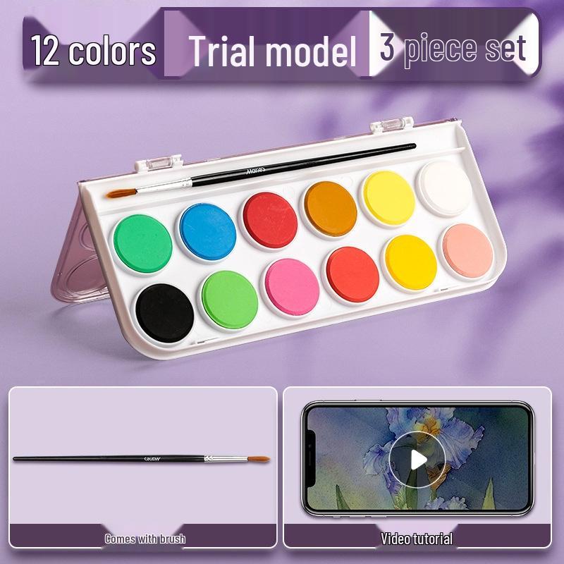 Mali 36-Color Portable Watercolor Paint Set in Iron Box for Beginners and Students