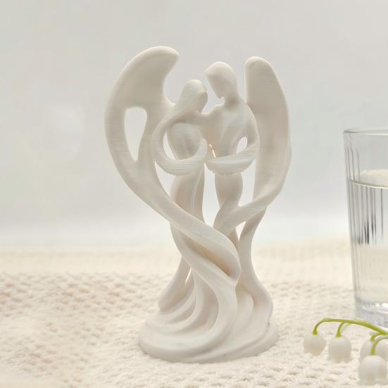 Ornamenti Angelo Madre e Figlio Stampati 3D Linee Lisce Statuetta Decorativa Compatta Simboleggiante Protezione E Compagnia Statua