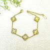 Bracciale Quadrifoglio Alta Qualità 18k Bifacciale Fortunato Cinque Fiori Moda Nuovo Bracciale Lusso Leggero