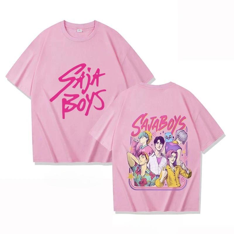 Summer Saja Boys Printed Cotton Round Neck Boys' and Girls Tshirt KPOP Devil Hunter Men's Comfortable Casual Short Sleeve