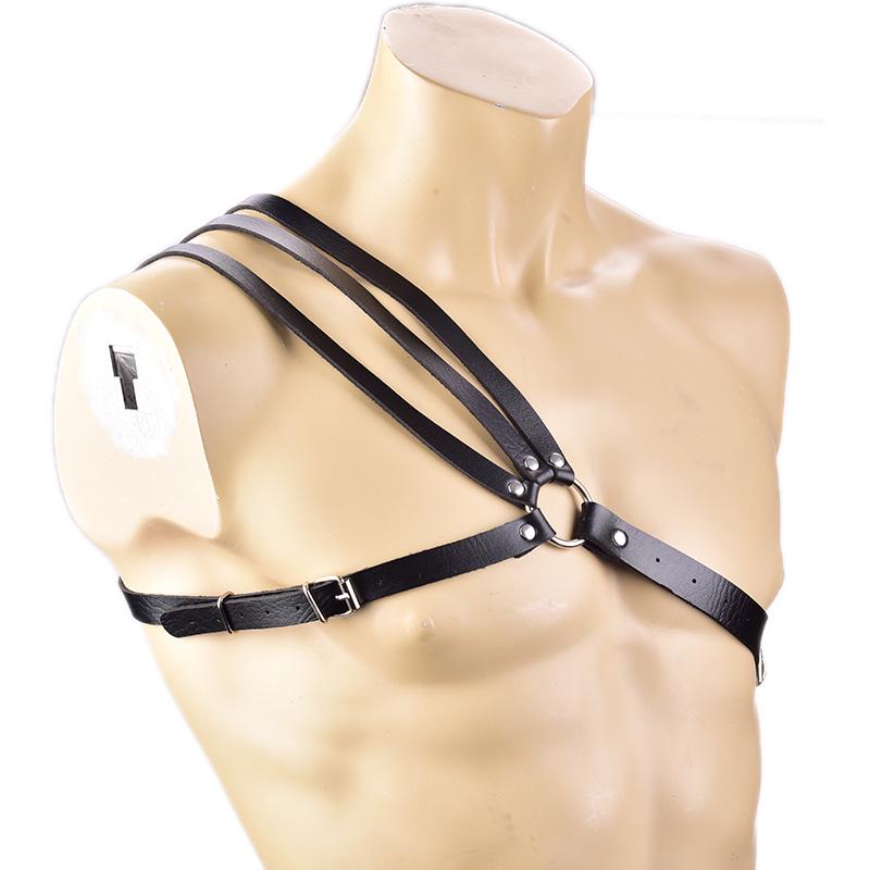 Men'S Faux Leather Lingerie Harness Bondage Erotic Rivet Chest Belts Adjustable
