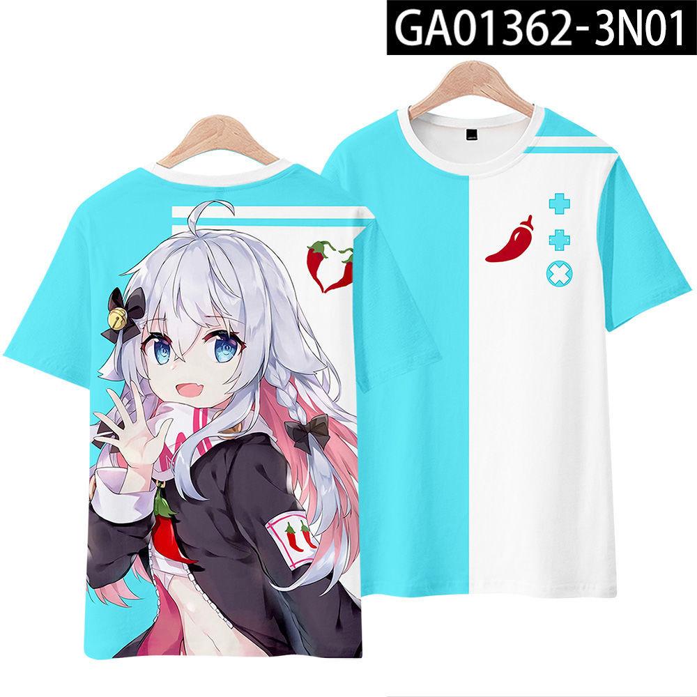 Hololive VTuber Nakiri Ayame Shirakami Fubuki T-shirts 3D Print Kid Anime Tee Men Women Short sleeve Top Harajuku O-Neck T shirt