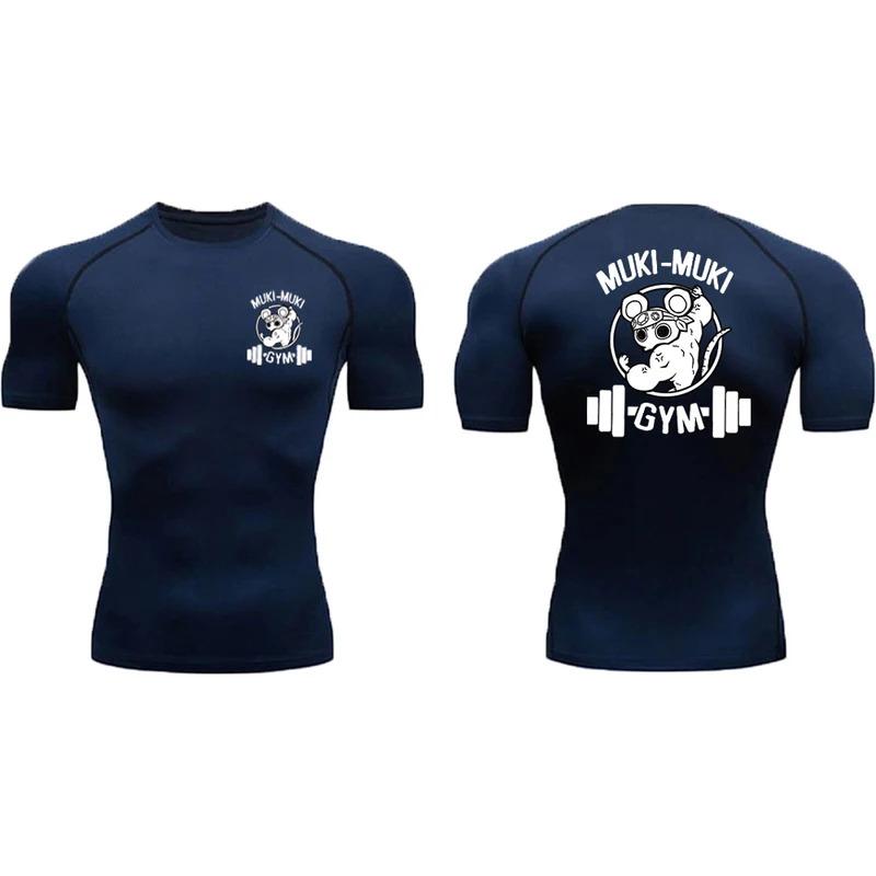 

Athletic Compression Shirts for Men Gym Sports Rash Fashion Workout Fitness Quick Dry Summer Gym Jogging Training Tees T-shirt Tops XL темно-синього кольору