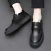 Fashion Black Dress Leather Shoes Personality Men's Loafers Party Wedding Business Shoes New Fashion Male Slip On Flats Simple Moccasins