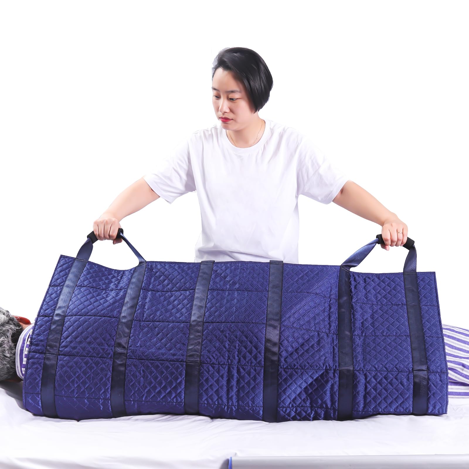 

lefeke Caregiver Transfer Sheet, Sliding Sheet, Mobility Support, Positioning Support, Two-Person Caregiver Lift, 3-Layer Fabric | 116*68cm | Weight C
