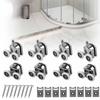 8 Pcs Curved Shower Door Rollers, 23mm Wheel With -Collision Pad And Screws For Glass Door For 4-6mm Glass Door