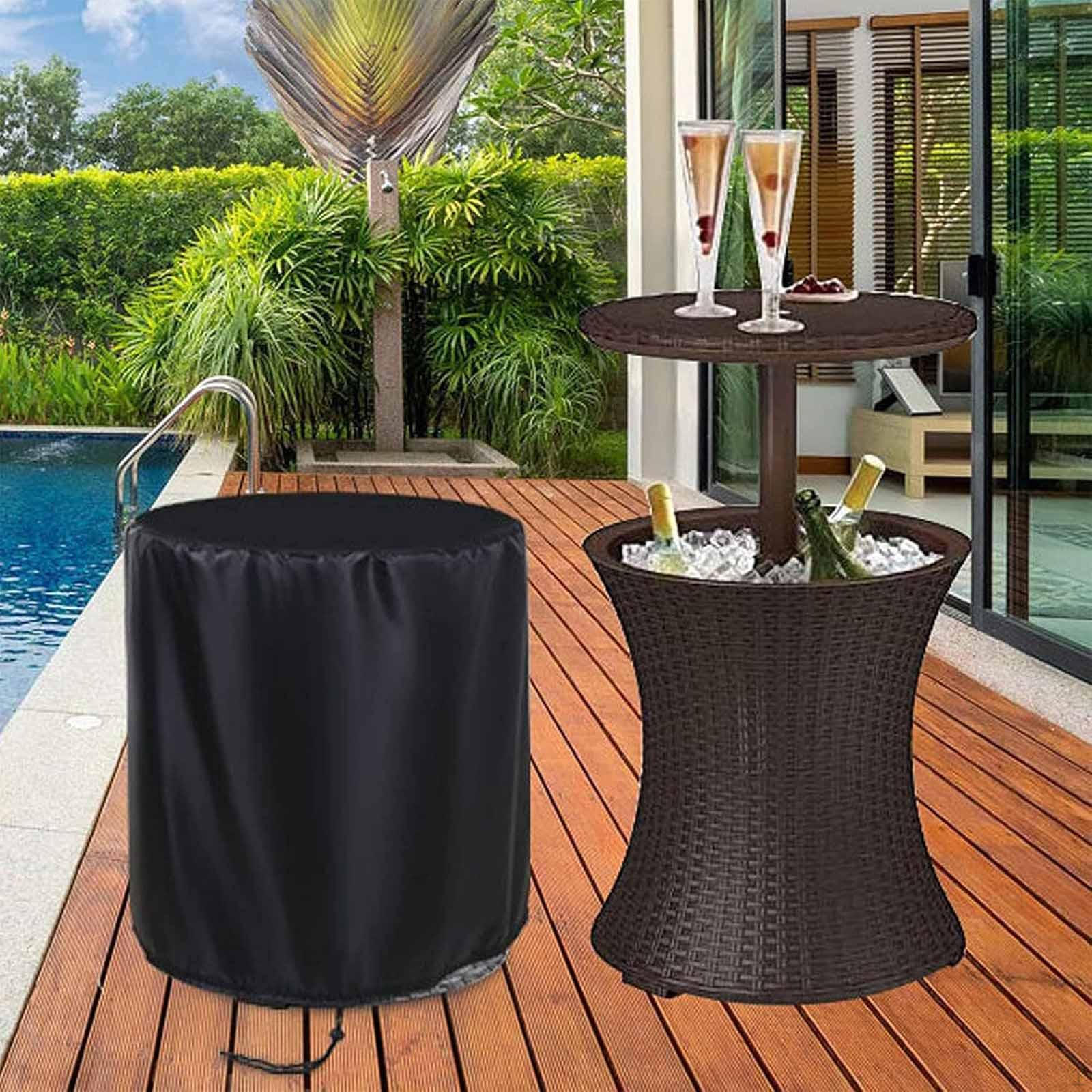 

Pool Table Cover,Waterproof,Full Coverage Round Sun Protection Patio Cool Bar Side Cover for