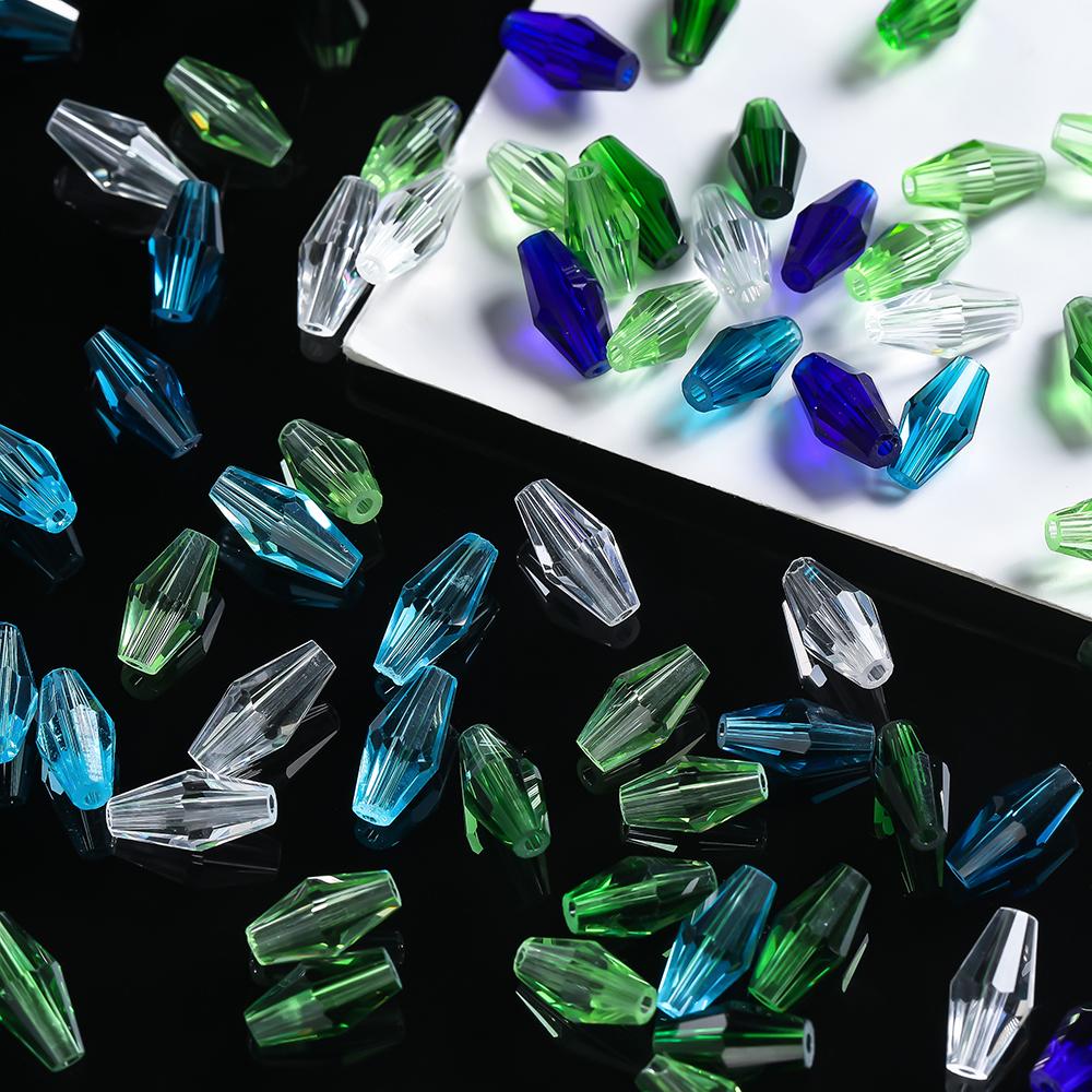 1 Strand About 50/67/72pcs Colored Faceted Bicone Glass Beads Spacer Beads for DIY Bracelets Necklaces Jewelry Making Supplies
