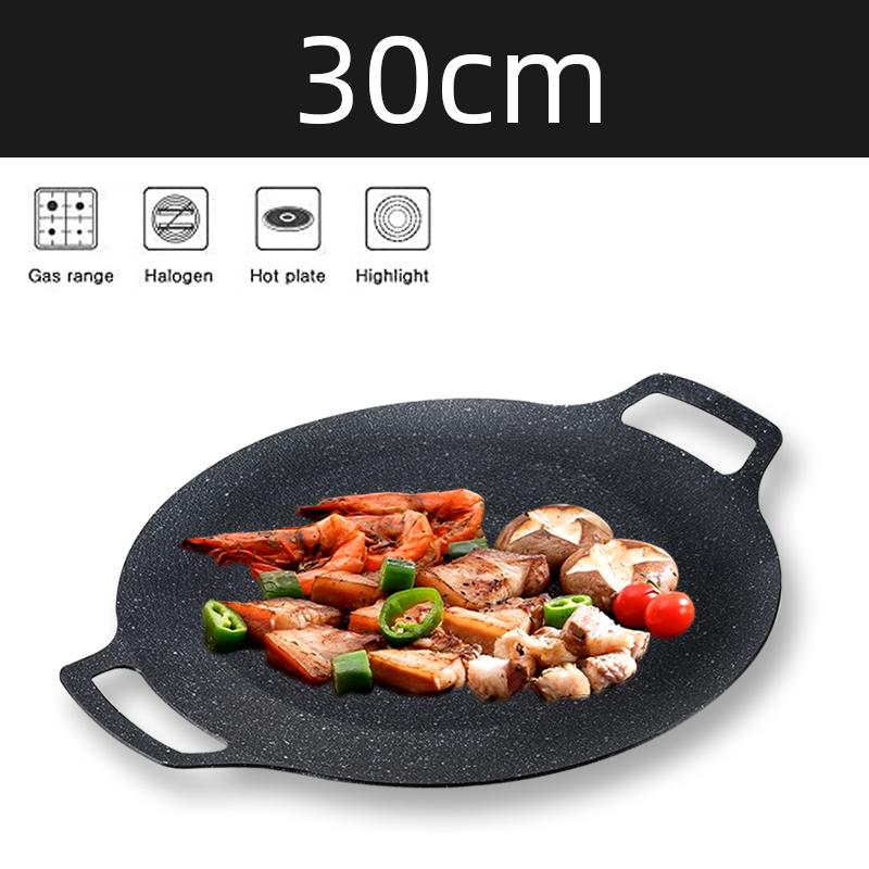 

30/34 см сковорода для гриля корейская круглая антипригарная тарелка для барбекю на открытом воздухе походная сковорода аксессуары для барбекю