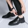 One-pedal leather shoes men's Korean version of British casual business retro lazy shoes breathable brock engraved men's shoes