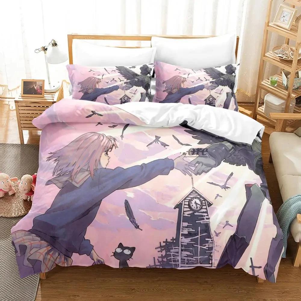2024 FLCL Alternative Boys Bedroom Bedspread Single Twin Full Queen King Size Anime B Quilt Cover Pillowcaseed Sheet Set