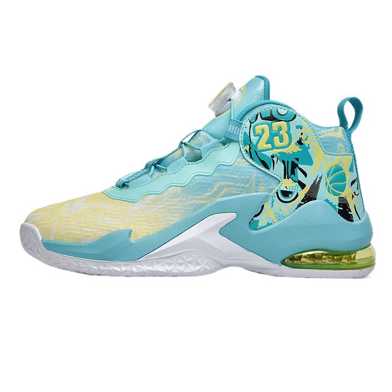 Rotary buckle mesh basketball shoes men's low-top combat boots students actual combat cement floor air cushion running shoes sports shoes