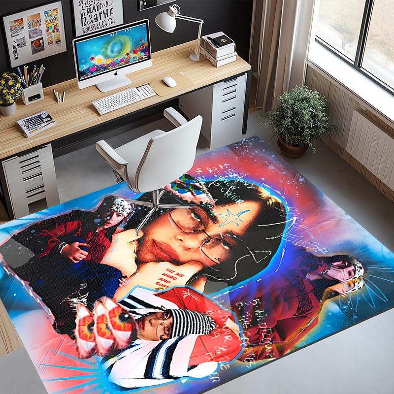 Billie Eilish Pattern Rug, Indoor/Outdoor Mat, for Picnic, Gameroom, Bedroom, Office, Living Room, Home Decor Carpet, Birthday Gift