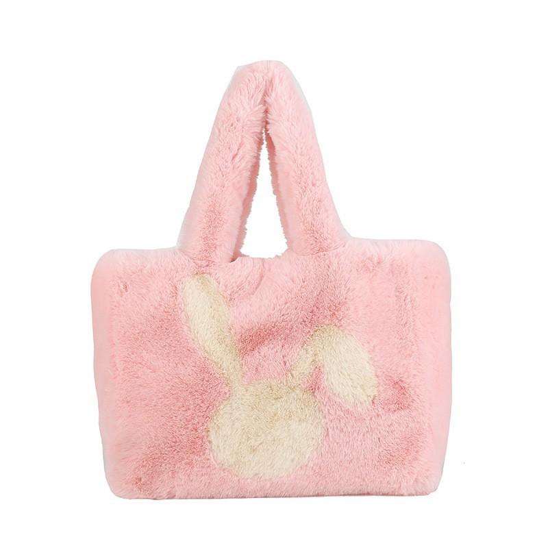 Plush Bag Travel Rabbit Shoulder Pattern Fur 2024 Commuter Tote Large-capacity
