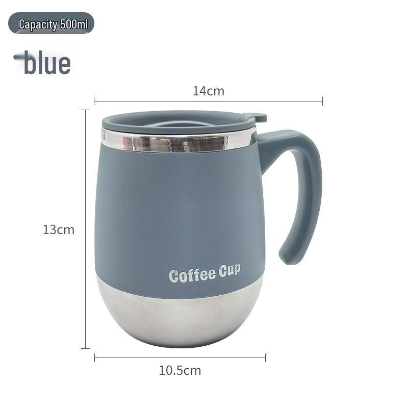 

Двошарова ізольована кавова кружка з нержавіючої сталі з кришкою - Захист від опіків, Ідеальна для офісу та подарунків 500ml