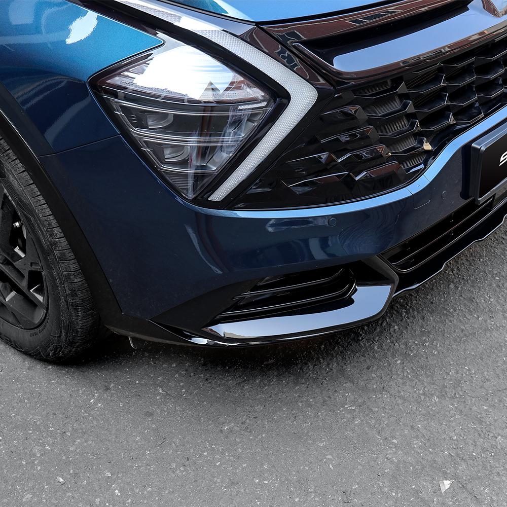 For Kia Sportage NQ5 2023-2026 Carbon Fiber Style Black Front Fog Light Lamp Cover Trim Accessories LHD/RHD
