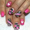 Nail Art Simple Fashion Valentine'S Day Collection Love French Glitter Medium And Long Wear Nail