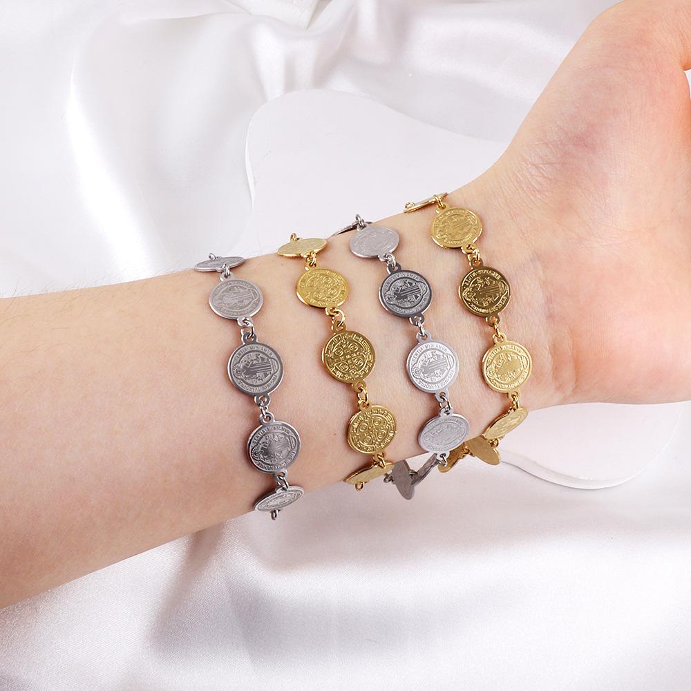 eBay jewelry bracelet women's niche design sense circle steel ball portrait creative stainless steel bracelet women