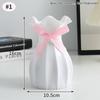 Imitation Ceramic Flower Vase Nordic Solid Color Plastic Dried Plants Vase Flower Arrangement Container Home Living Room Decor
