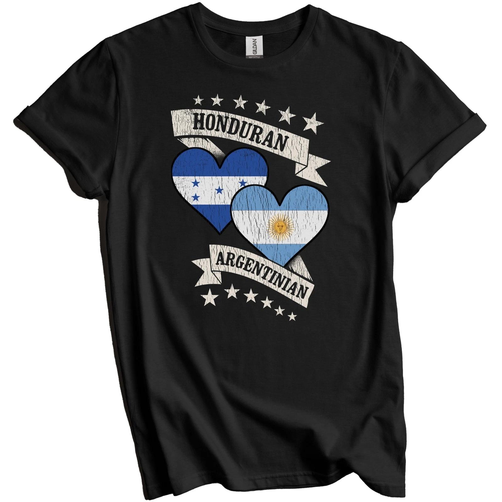 Honduran Argentinian Heart Flags Honduras Argentina T-Shirt 2XL