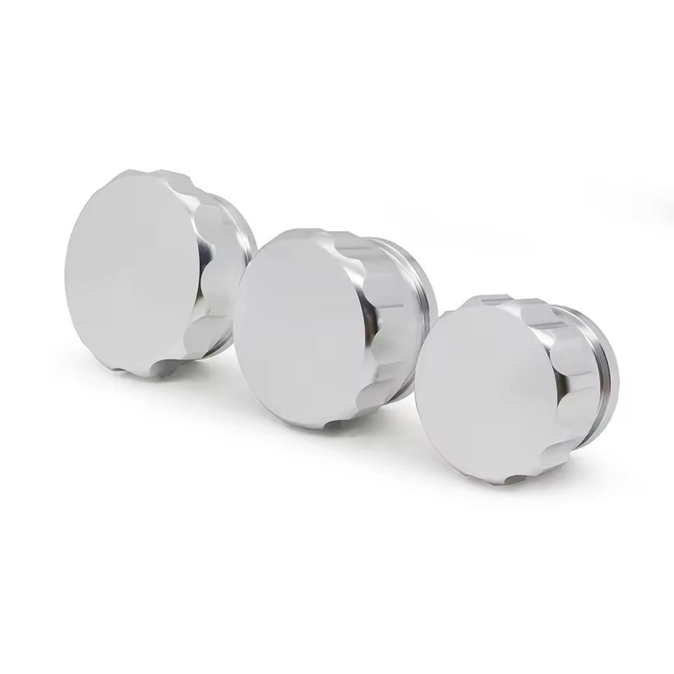 Tampas de Tanque de Combustível e Água de Alumínio Preto e Prata para Modificação de Carro: 1, 1,5, 2 Polegadas