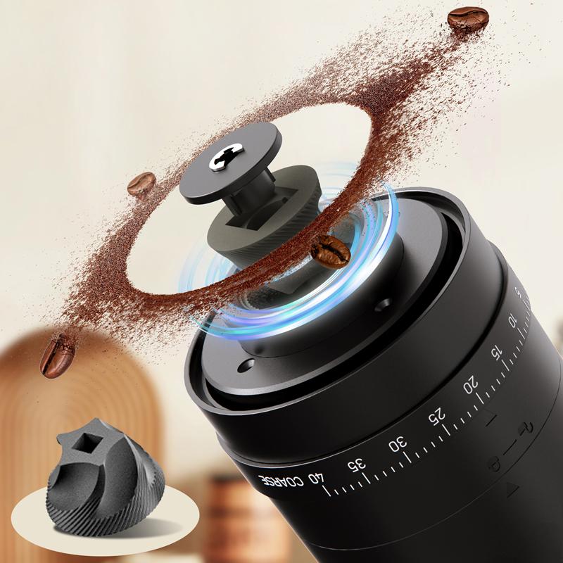 Home Coffee Grinder Portable Electric Coffee Grinder with Cleaning Brush Travel/Camping/Home/Office Dedicated Espresso Grinder